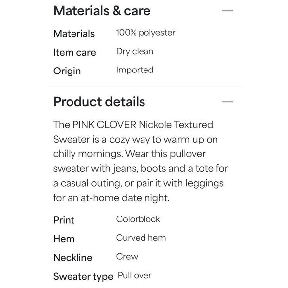 Pink Clover Women's Gray Colorblock Sweater Size M Petites Pullover - Picture 8 of 8